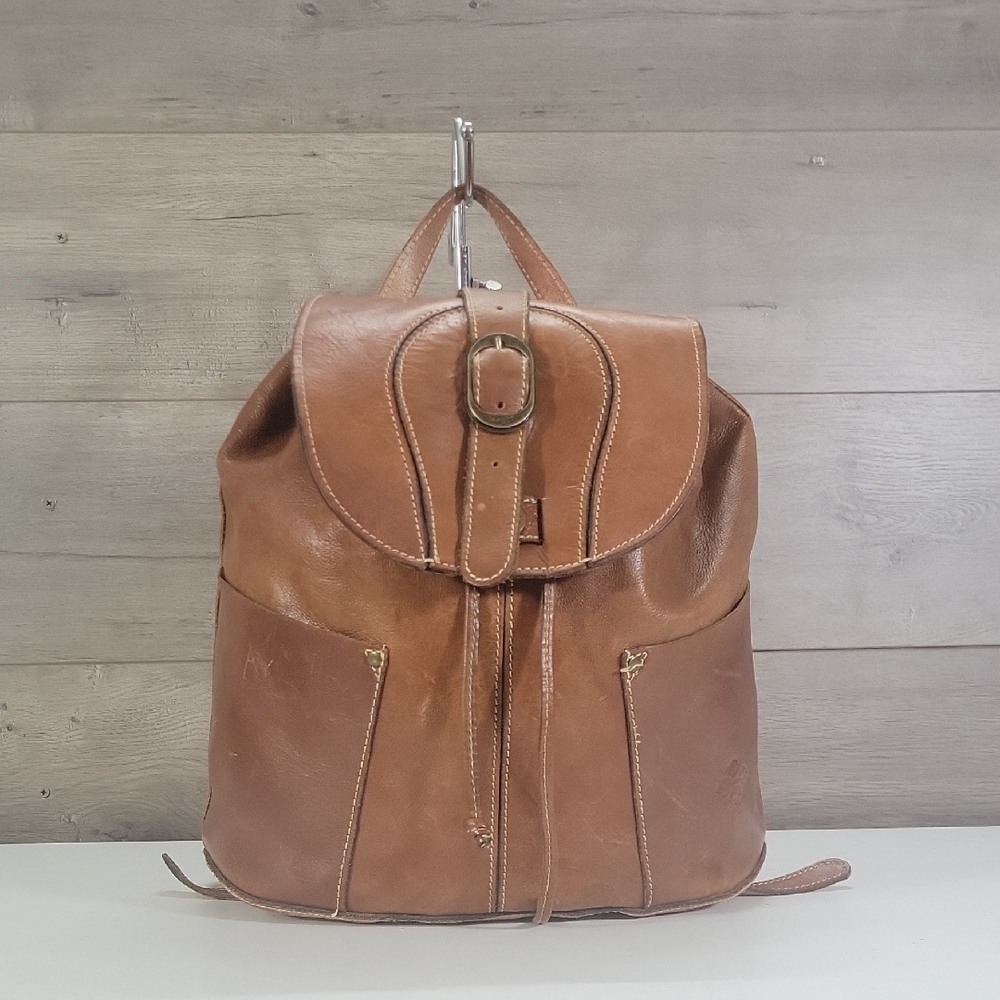 Patricia Nash Classic Brown Distressed Leather Backpack